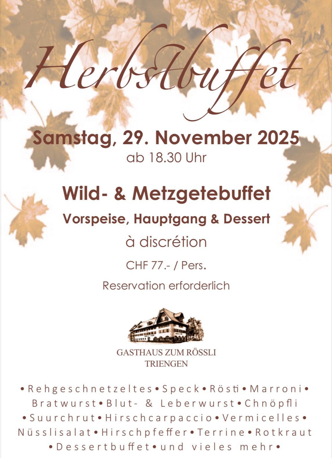 Wild- und Metzgetebuffet